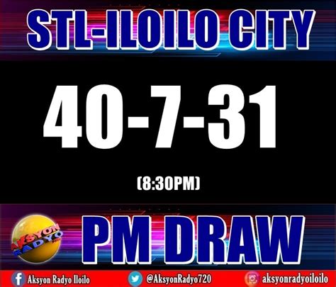 STL ILOILO CITY RESULT (8:30PM DRAW) .